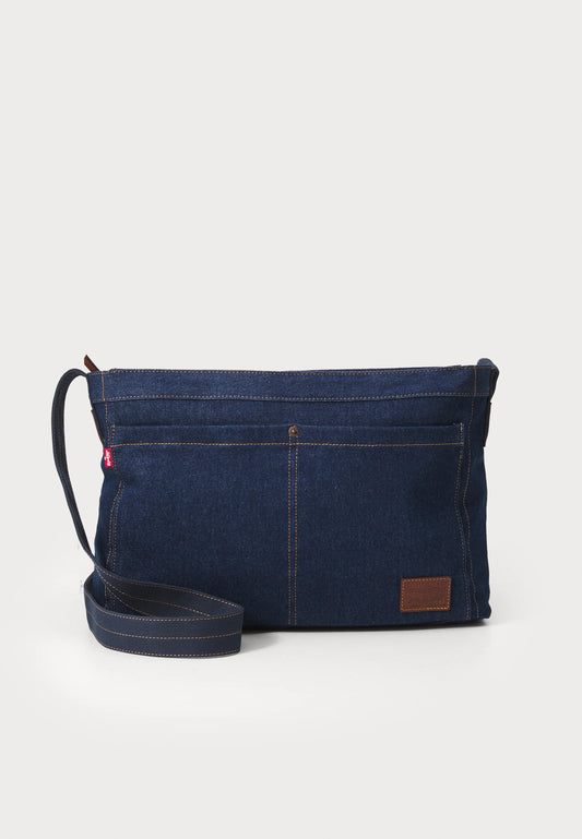 MESSENGER UNISEX - Cross body bag - indigo rinse